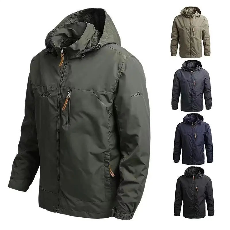 Mens windproof military field jacket mens tactical waterproof pilot jacket hooded sweatshirt mens hunting uniform 240907