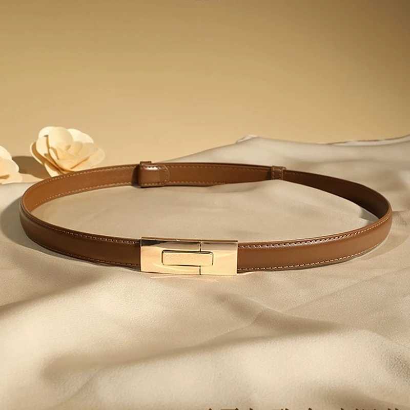 Nouvelle marque de mode en cuir véritable de haute qualité 1 8 cm de large boucle dorée robe jean pull ceinture pour femmes W240909