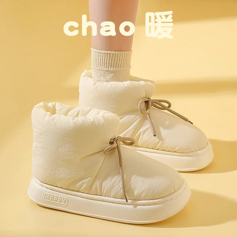 Womens Boots Sliding Mens Winter Shoes Waterproof Ankle Boots Winter Womens Snow Boots Outdoor White Botas Femininas 240909