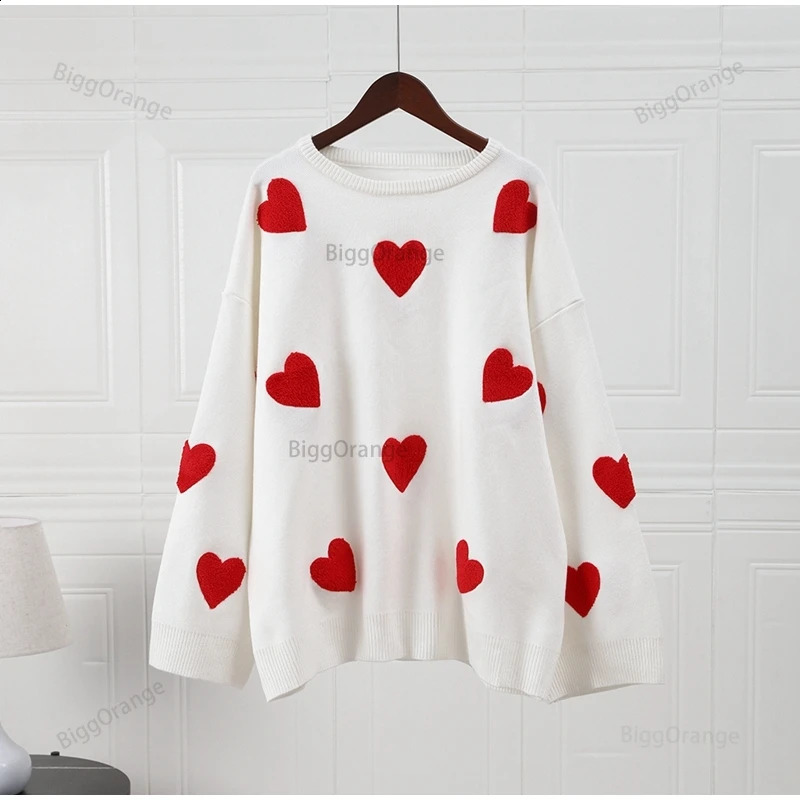 Love broderie Pulls à tricoter pour femmes Sweet Chic à manches longues Oneck Pilovers 2023 Femelle Fashion Fashion Sweater 240908