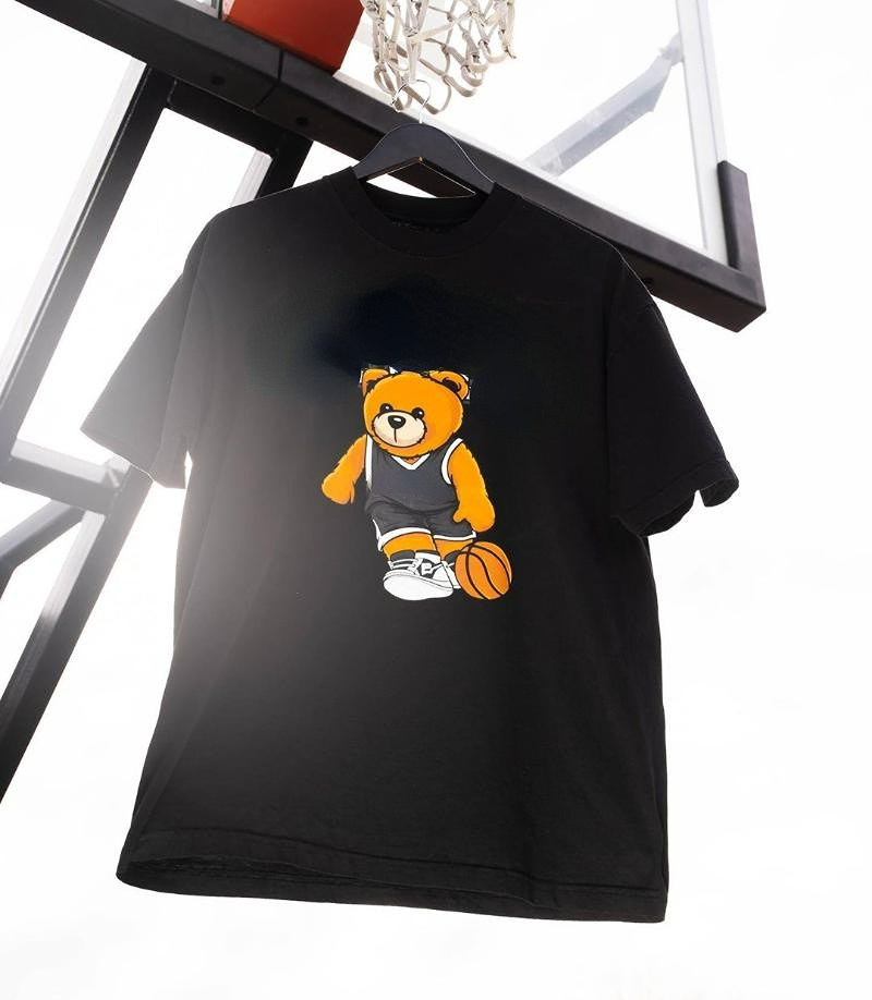 T-shirt unisexe collection d'été avec design d'ours élégant - Top de mélange de coton confortable Fit