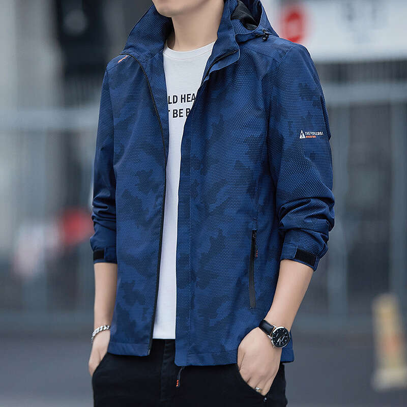 Best-seller Diffusion en direct Printemps et automne Marque à la mode Col montant ample Simple Veste décontractée Top Vêtements pour hommes 8 Ddm