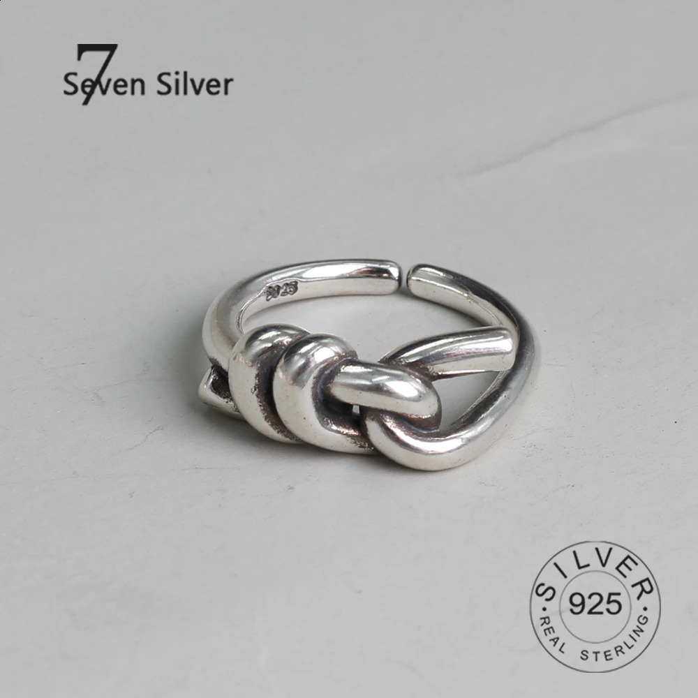 S925 sterling silver ring suitable for womens knots open adjustable finger ring exquisite jewelry anti allergic jewelry accessories 240909