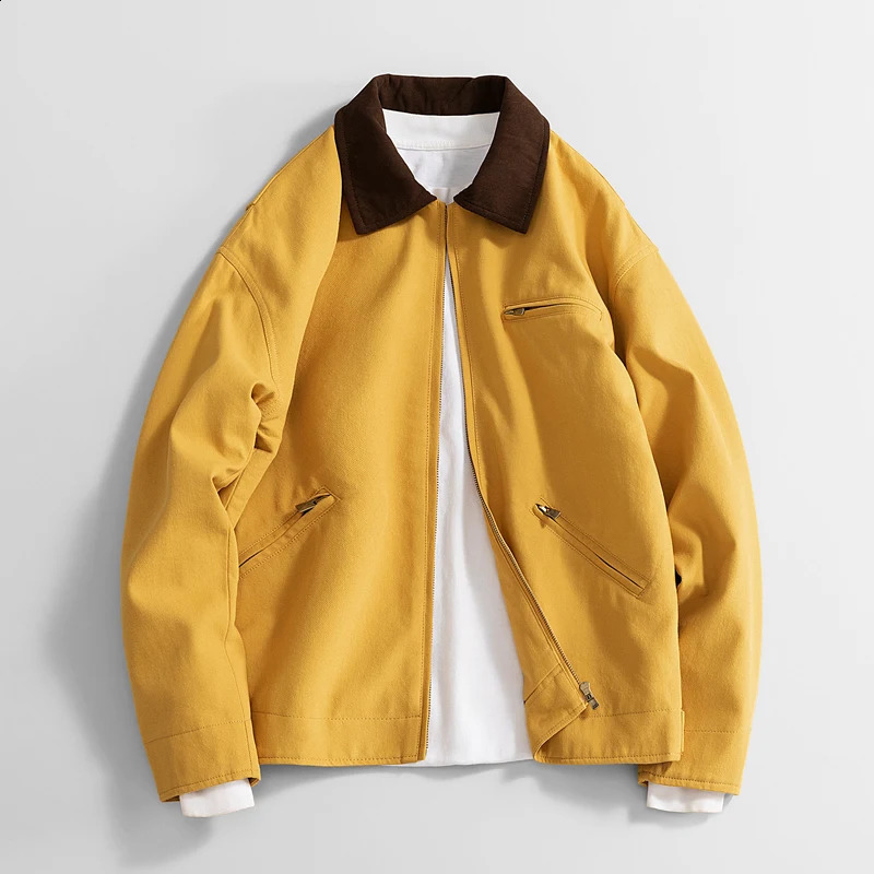 Veste entièrement appariée Veste de lavage à la mode Multi-poche Zipper 100% Coton pur couple automne et manteau de pilote rétro d'hiver 240907