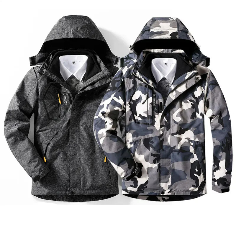 Winter ski jacket mens warm ski board hiking jacket windproof waterproof breathable snow jacket mens jacket 240906