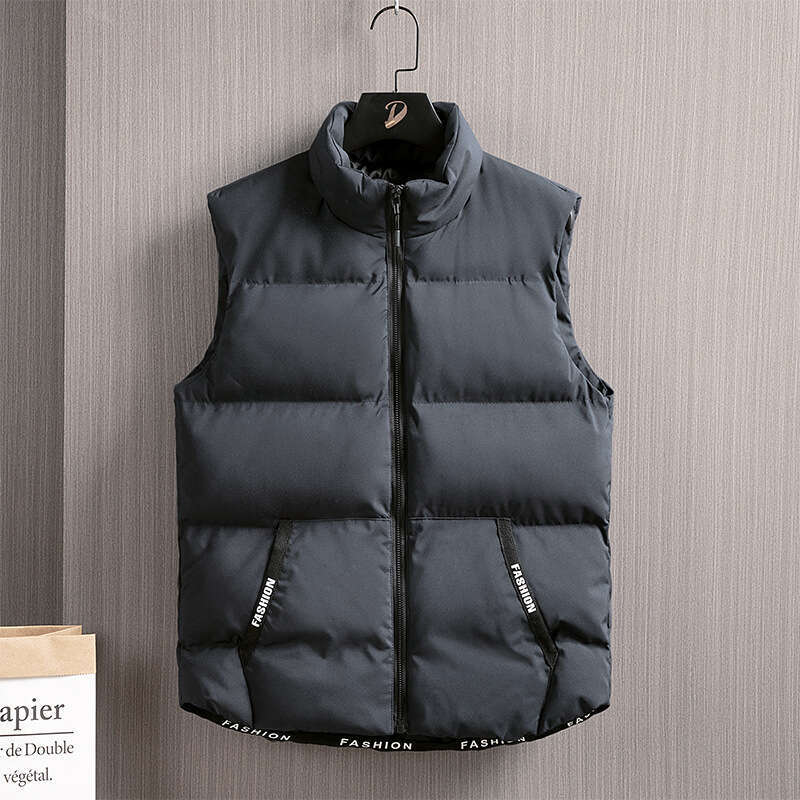 Bestseller Autumn Winter Plus Size Men's Coat Windproof And Warm Standing Collar Down Cotton Vest Sleeveless Jacket Can Be Printed 8 Ddmylion
