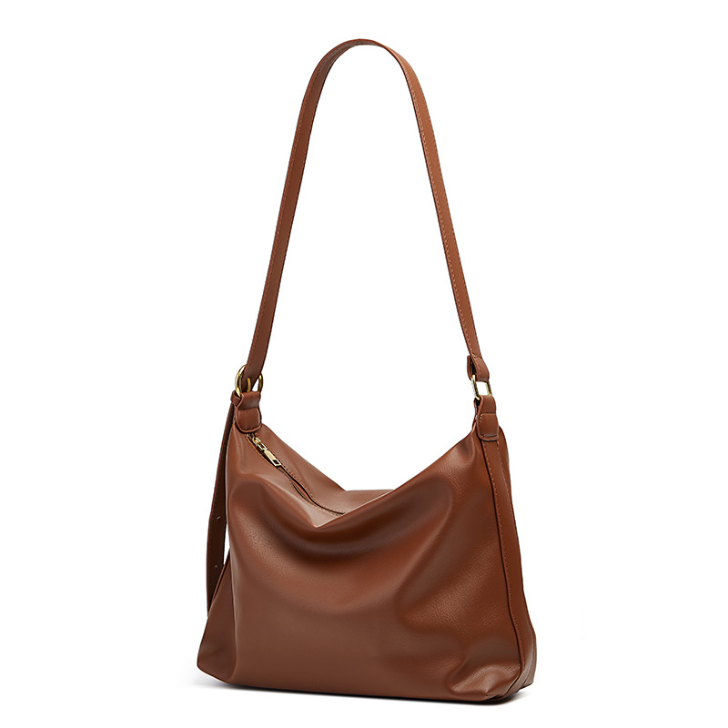 Sacs décontractées Sac à épaule de grande capacité PU Vegan en cuir soft Hobo Hobo Hands sac à main Salouchy Design Solie Shopping fourre-tout