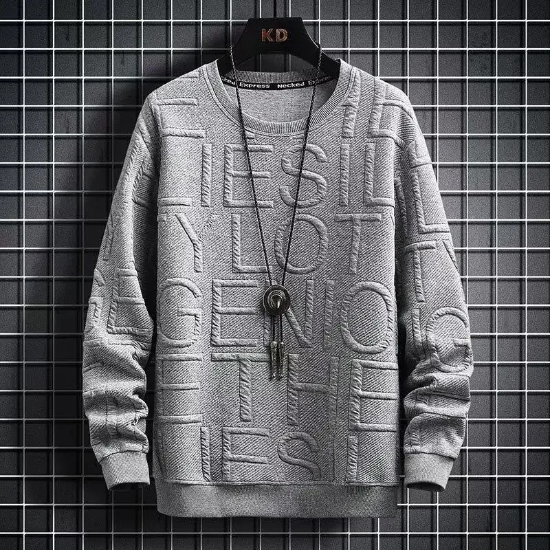 Mens Sweatshirt Loosefit Casual Versatile Top Korean Style Round Neck Pullover Shirt Spring Autumn Hoodies 240910