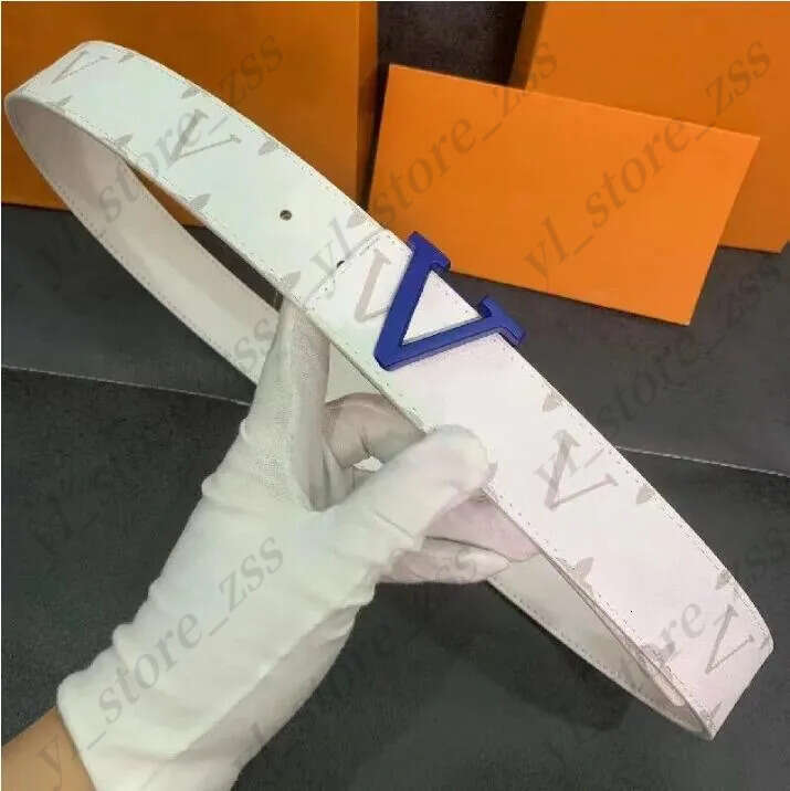 Belts for woman lvbelts designer belt mens White and blue band body Fashion classic belt Multicolor Individual metal buckle is optional Personality