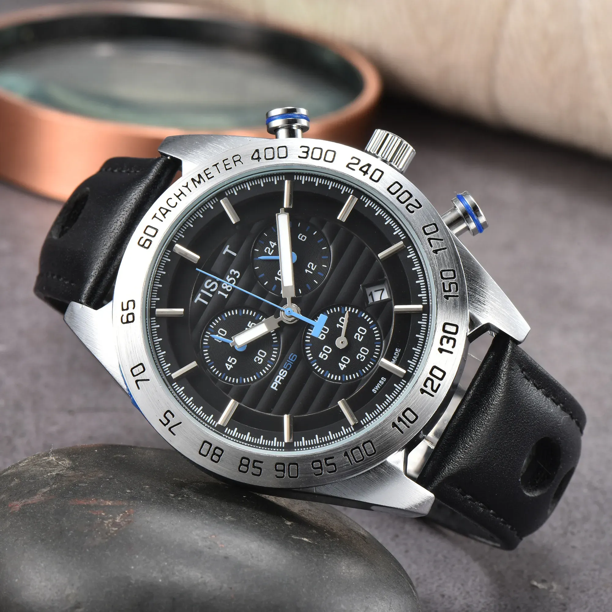 2025 High Quality Top Brand TISSXX T Sport PRS516 Series Classic Fashion Mens Watch Stainless Steel Leather Waterproof Designer Movement Automatic Q