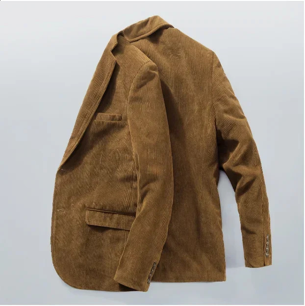 Spring and Autumn Mens Corduroy Jacket High Quality Cotton Middle aged Elderly Business Loose Plus Size 4XL 240902