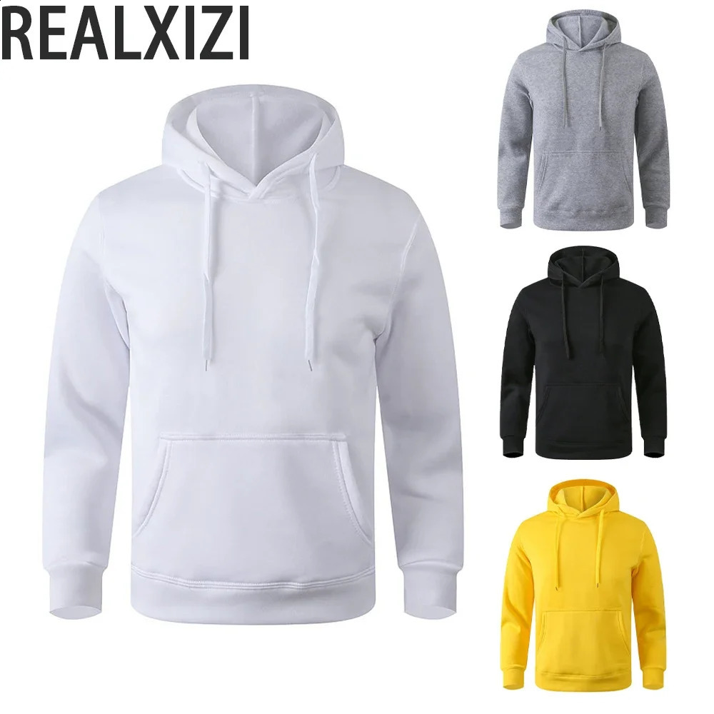 Solid Color Fleece Hoodies Men Women Long Sleeve Sweaters Loose Casual Hoodie Round Neck Sweatshirts Bottom Shirts Pullovers 240910