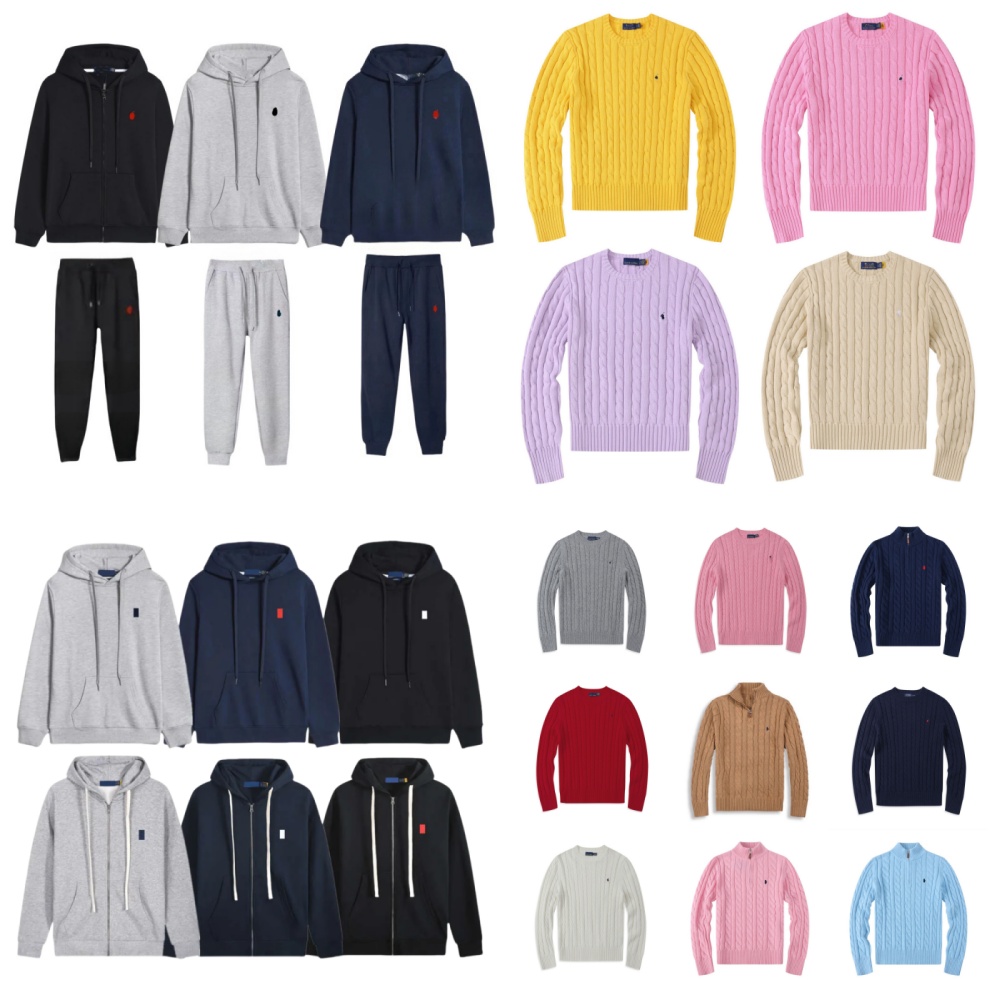 designer men's sweaters tracksuit zipper polo hoodies men sweater business casual jogger tops polos set casual half zipper hoodie Chest Lett