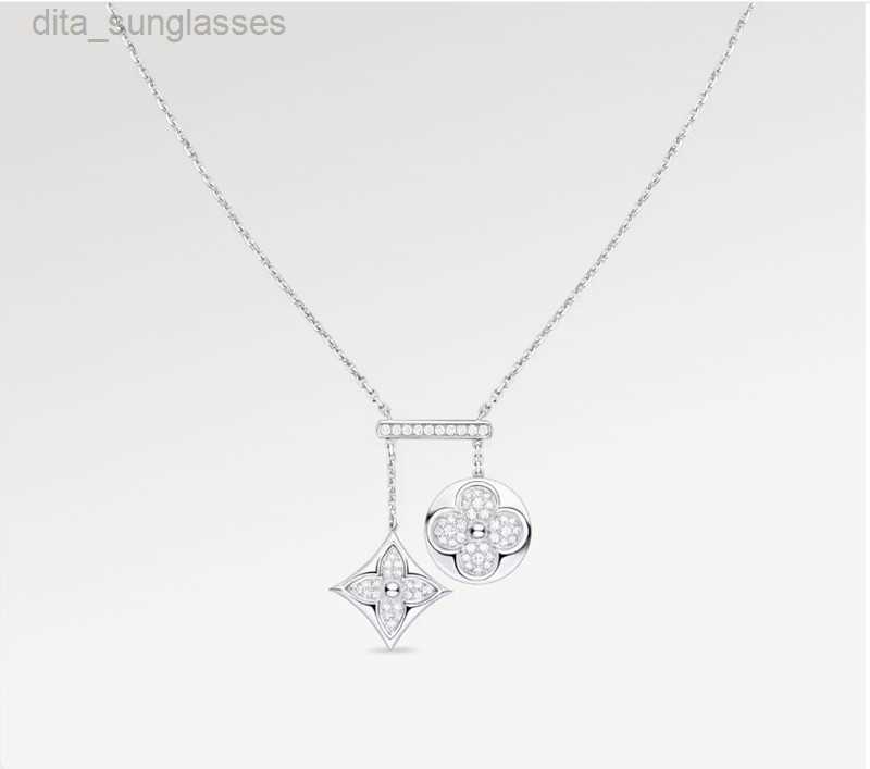 With Box Fashion Classic Silver Diamond Necklaces Pendants Stainless Steel Silver Plated Luxury Necklace for Women Valentines Day Wedding Jewelry