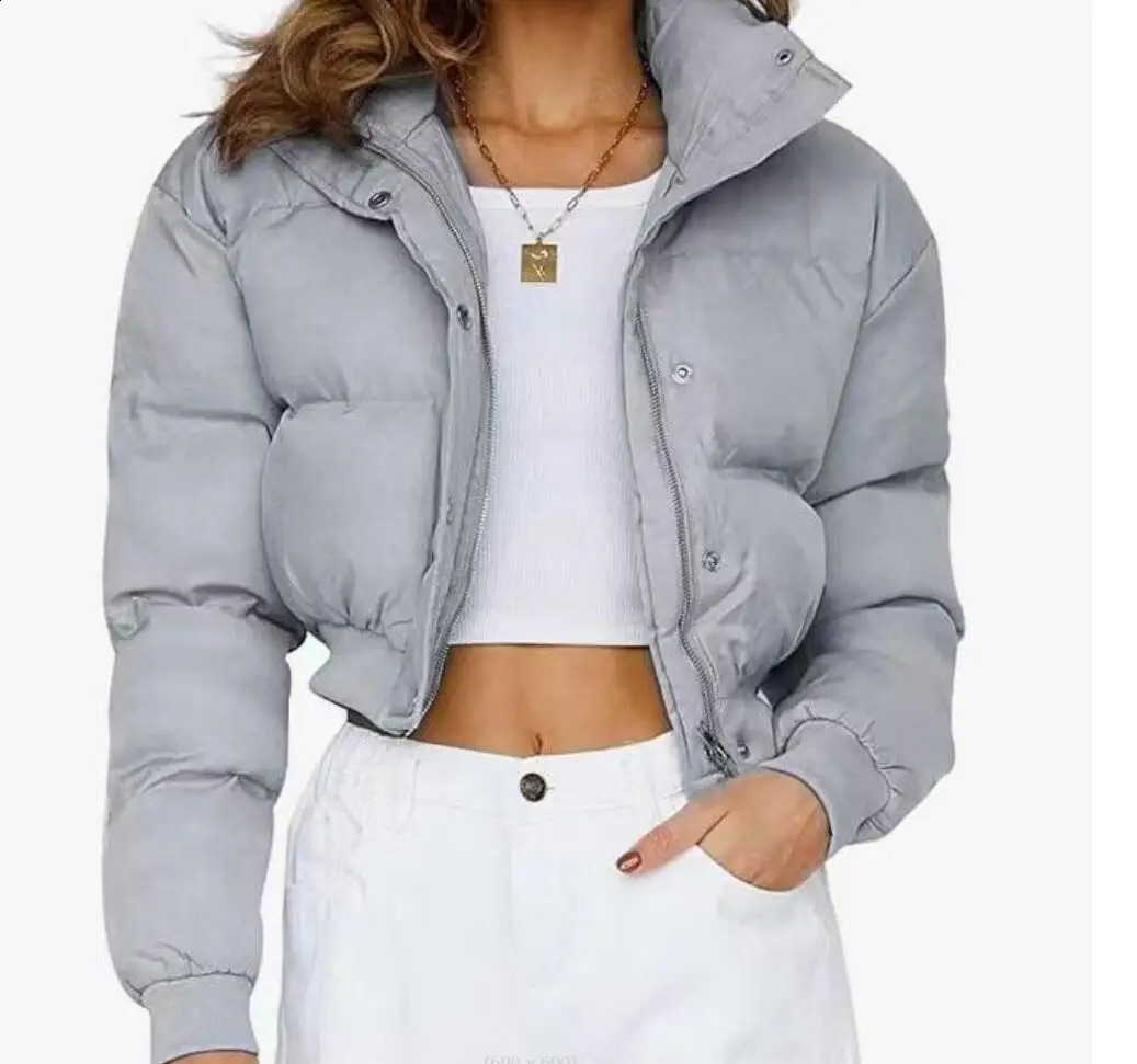 2024 Womens Autumn Winter Short Jacket Fashion Cotton Bomber Female Padded Clothes Casual Warm Zipper Coat Outwear 240910
