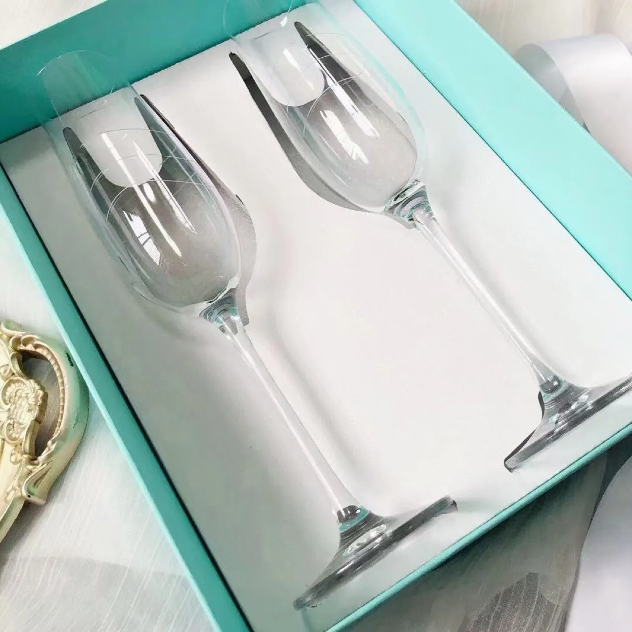 Foreign Trade Glasses 2Pieces/Set Designer Champagne Box Packaging Christmas Celebrate Party Wedding with Hand Gift Crystal Wine Glass