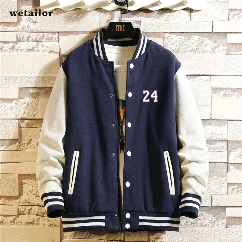 mens baseball jacket casual cardigan wool sweater couple jacket mens spring/autumn loose plus size street jacket 240910