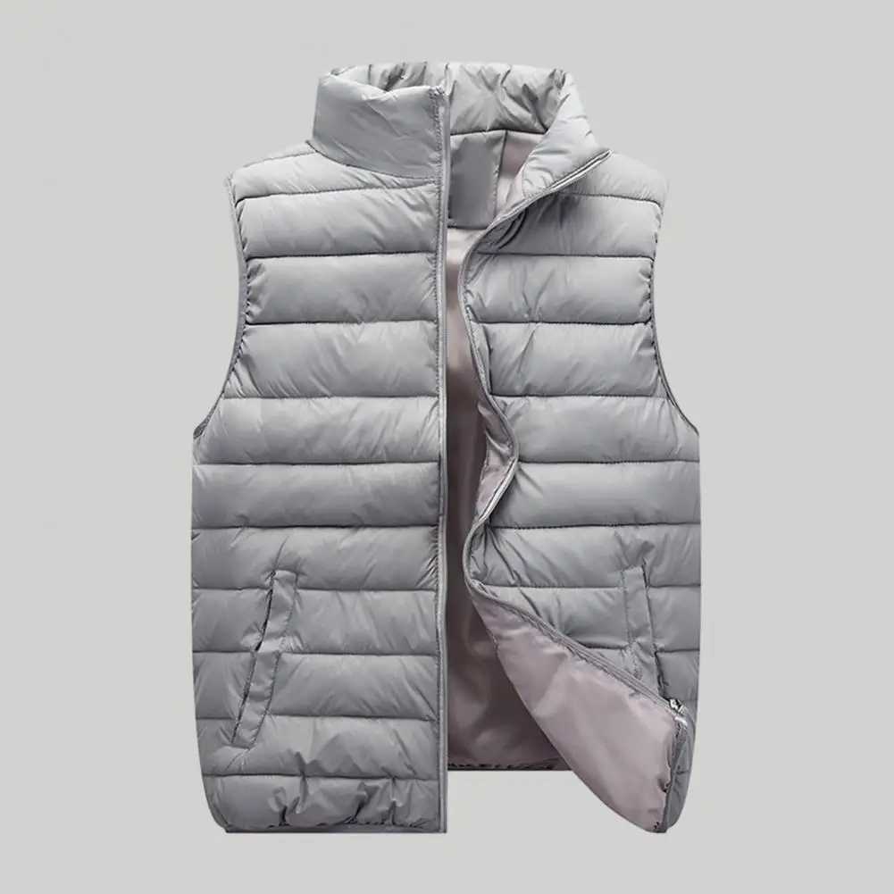 Men's Vests Winter Men Duck Down Vest Coat Ultralight Sleeveless Puffer Vest Jacket Fashion Stand Collar Windproof Duck Down Waistcoat