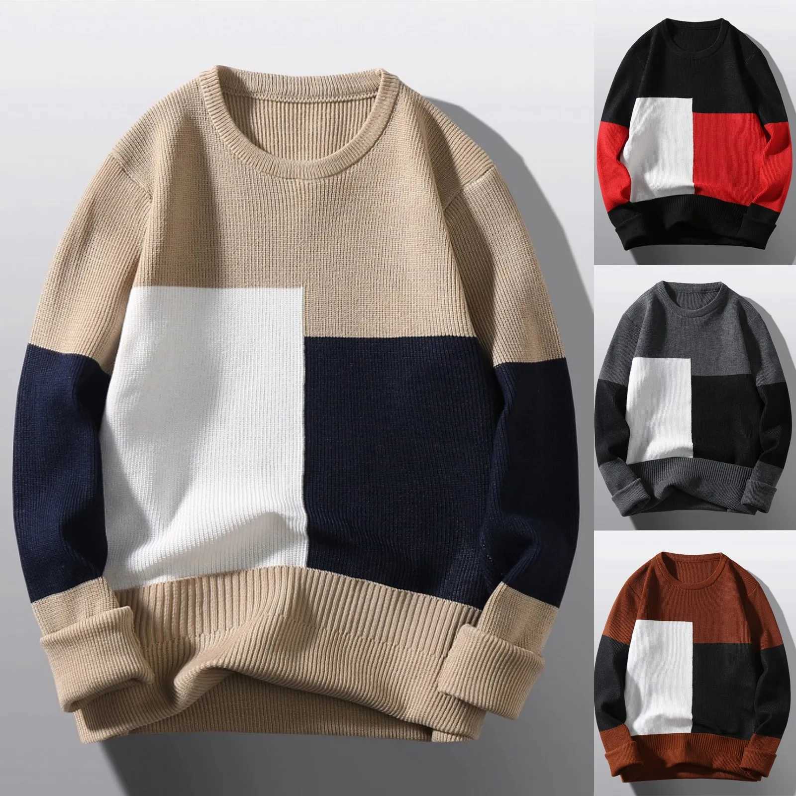 Mentille Automne et Pull en laine d'hiver Coule Round Coubelle Patchette Couleur Match Match High Neck Top W240909