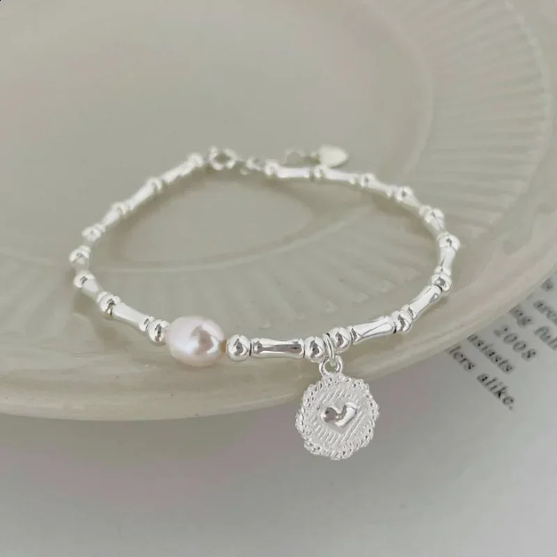 925 sterling silver bracelet partial pearl knot bracelet womens simple and fashionable girl charm bracelet jewelry gift 240910