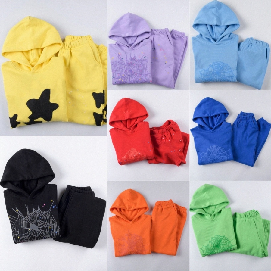Kids Clothes Sets Boys Tracksuits Designer Hoodies Pants Star Foam Print Hooded Sweatshirt Toddler Girls Pullover Children Youth Luxury Brand Hip-image-1018702199