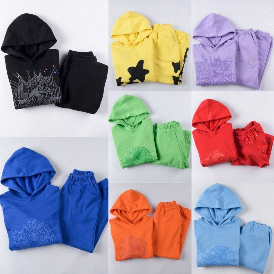 Kids Clothes Sets Boys Tracksuits Designer Hoodies Pants Star Foam Print Hooded Sweatshirt Toddler Girls Pullover Children Youth Luxury Brand Hip-image-1018685998