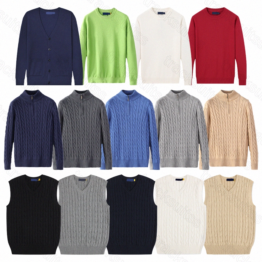 Mens Designer Sweater Shirts Thick Half Zipper High Neck Warm Pullover Slim Knit Knitting Jumpers Cotton Sweatshirt