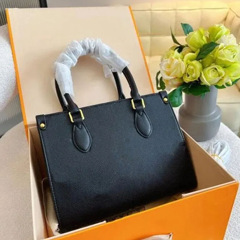 Evening Bags Luxurys handbag clutch Designer Onthego Genuine leather tote top handle small pochette embossed bags mens crossbody Shoulder Bag