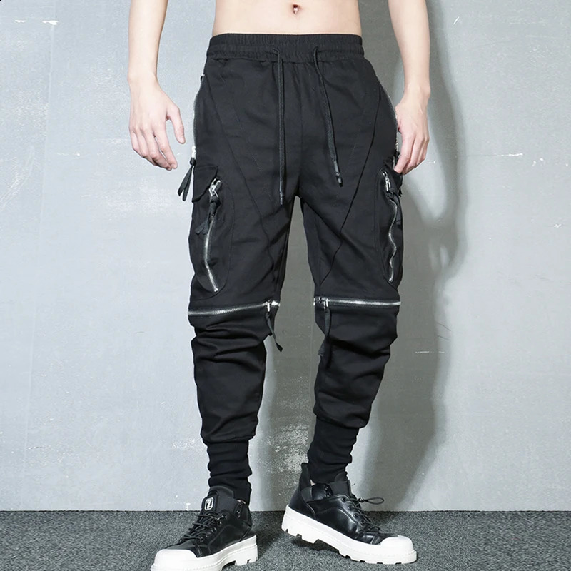 Pantalons de cargaison multi-poche détachables Harajuku Mens Hip-Hop Streetwear pour coureurs pantalon pour hommes
