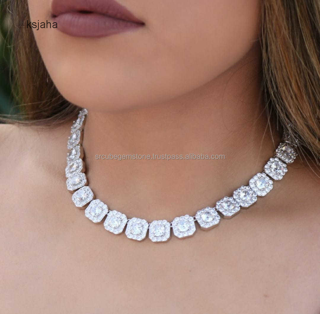 2mm 3mm 4mm 5mm 6.5mm Vvs Lab Diamond Chain Jewelry Custom 4 Prongs Hand Set Gra Certified Moissanite Tennis Chain