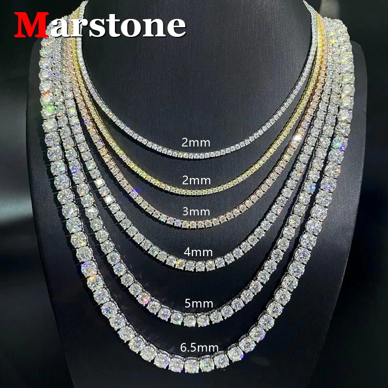 Full size D-color silica tennis hip-hop bracelet necklace original S925 pure silver and white gold bracelet 240910