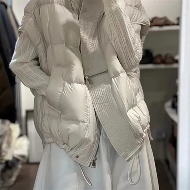 Winter womens apron jacket vest zipper thick warm autumn winter casual cotton puff 240910