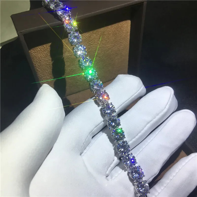 Bracelet de Tennis 8mm, diamant de laboratoire rempli de platine, accessoires de mariage pour femmes, Bracelet de fiançailles 240910