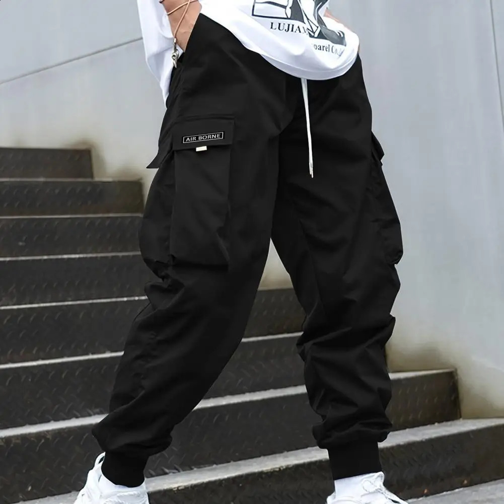 Pantalon de cargaison pour hommes avec poche de taille élastique adaptée aux hommes pantalons de saute