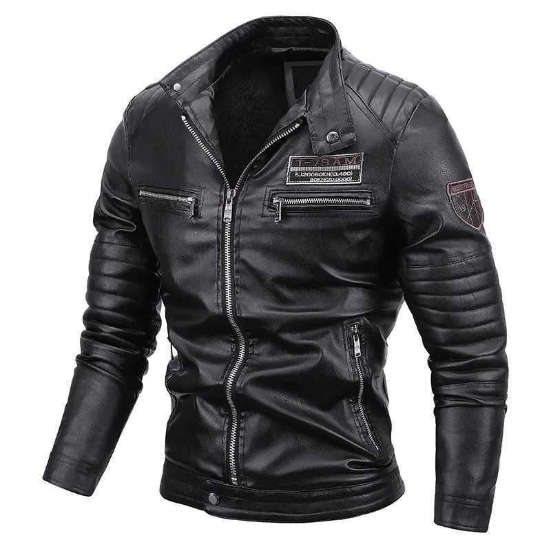Mens PU leather motorcycle jacket ultra-thin wool jacket spring outdoor jacket casual motorcycle autumn fashion W240912