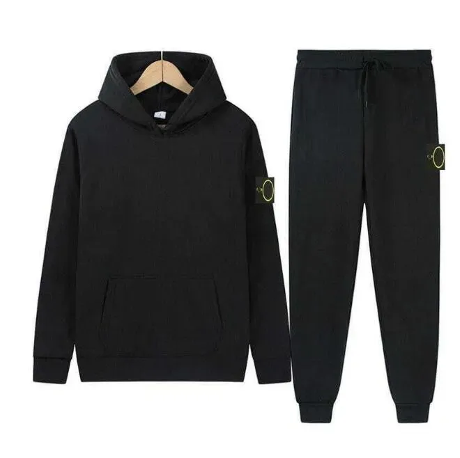 Spring and Autumn Tracksuits Stone Fashion Classic Island Jacket Solid Casual Sports Suit Is Land Men's Two Piece Hooded 2025