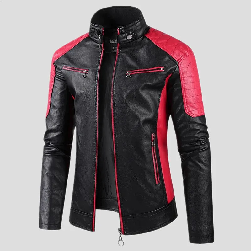 2024 Spring Men Zipper Jacket High Quality Male Jacket Multi Pocket Casual Motorcycle PU Leather Jackets 240911