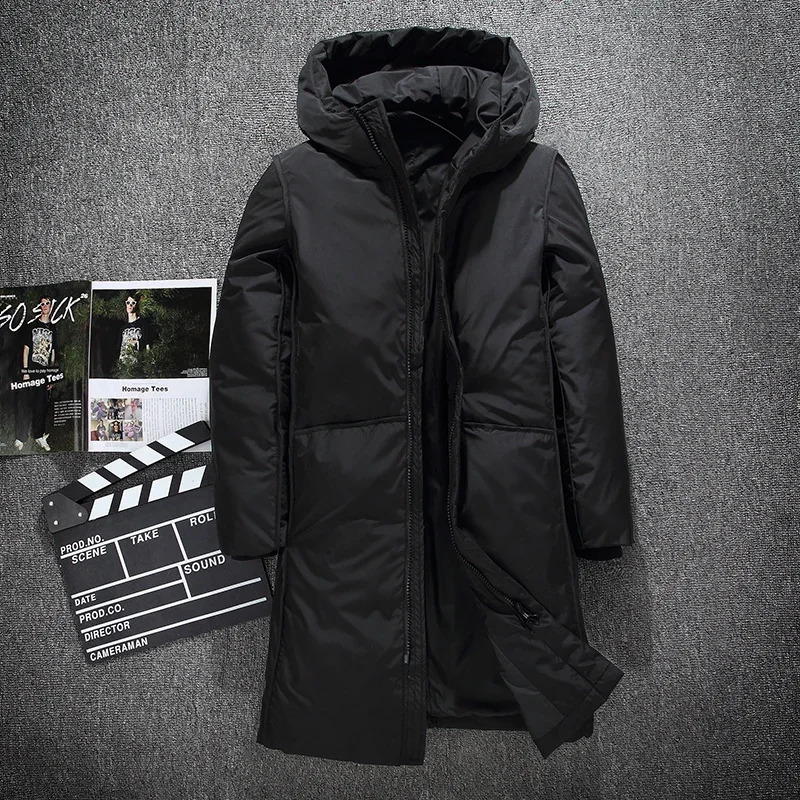 Fashion long warm winter jacket mens waterproof clothing mens cotton autumn coat high-quality white duck down park mens coat 240907