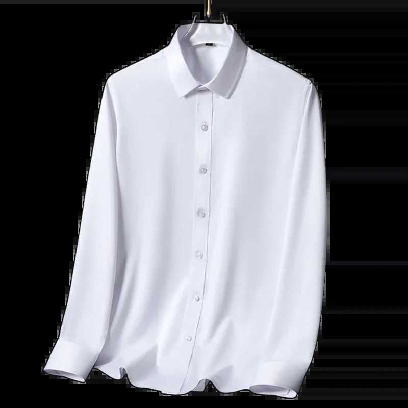White shirt mens sleeping business Attire work Attire shirt short sleeved set spring and autumn casual work Attire W240911