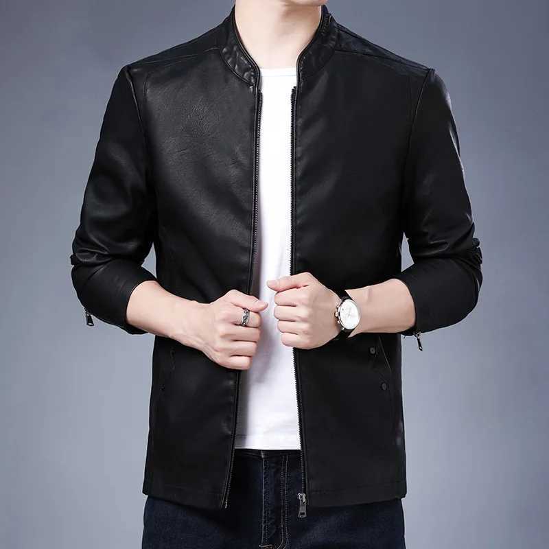 Brand PU leather jacket mens autumn and winter casual mens jacket solid clothing soft motorcycle jacket Jaqueta Masculinas M-3XL W240912