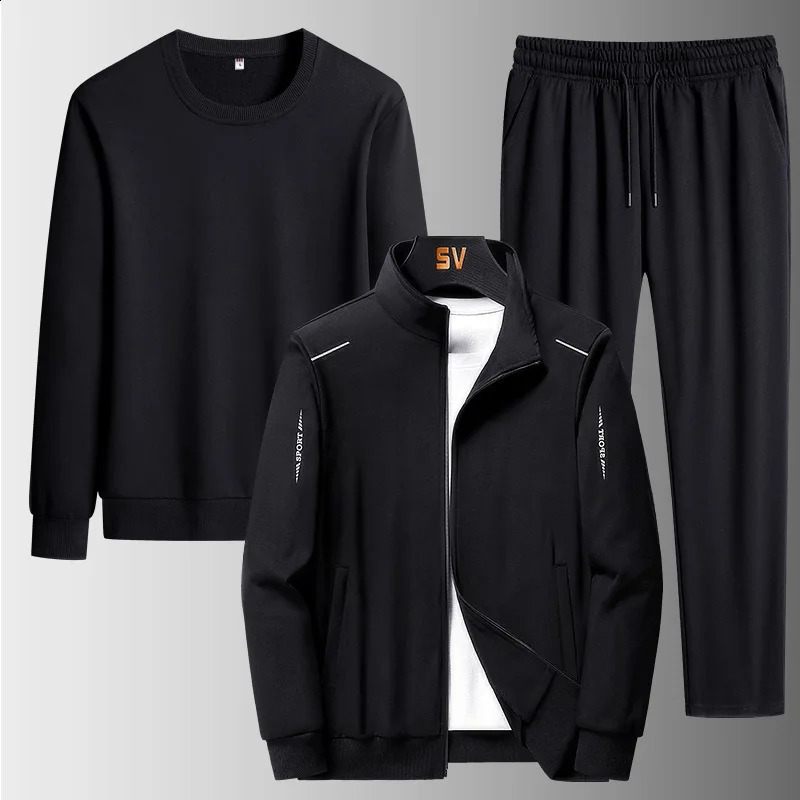 Mens track jacket mens set fashion autumn spring set sports shirt sports pants mens set 8XL 7XL 240912