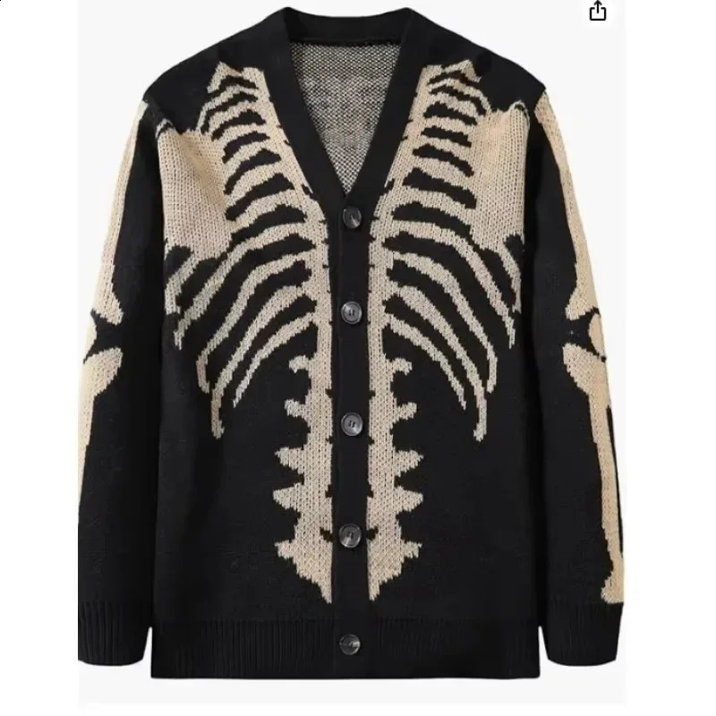 Jacquard Halloween Knitted Cardigan Autumn and Winter Sweater Jacket Fashion Mens and Womens Sweaters 240912