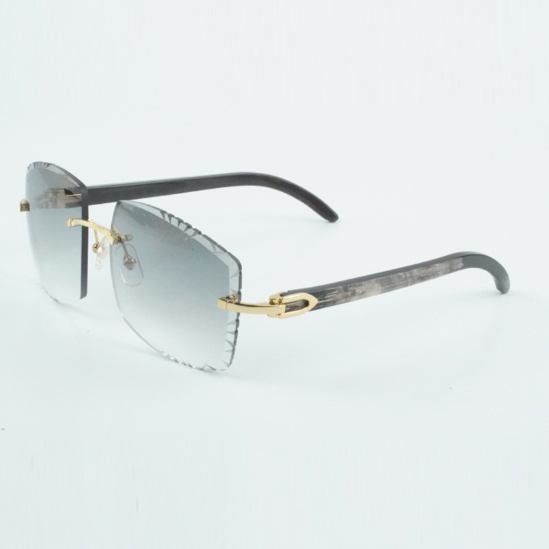 Lunettes de soleil designers haut de gamme de style 3524022 LECTES DE HAUTE QUALITÉ NATUAL NATURE TEXTURANT BUFFALO COMPLES TEMPLES Taille: 58-18