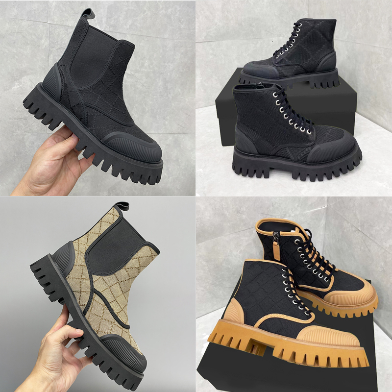 Big Size EU47 Men Canvas Chelsea Boots Designer Women Boot Martin Ankle Boot Leather Platform Desert Boots Winter Snow Boot Shoes 456