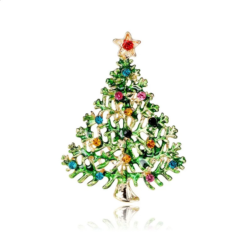 Drip huile de Noël arbre de Noël broche transversale mode créative de vacances créative broche arbre de Noël Broche cinq étoiles 240912