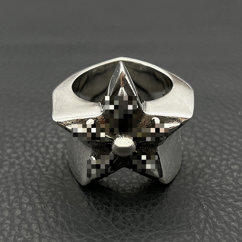 Designer Cluster Rings Vintage Big Five-pointed Star Ring Men and Women European and American Overbearing Ring Classic Men