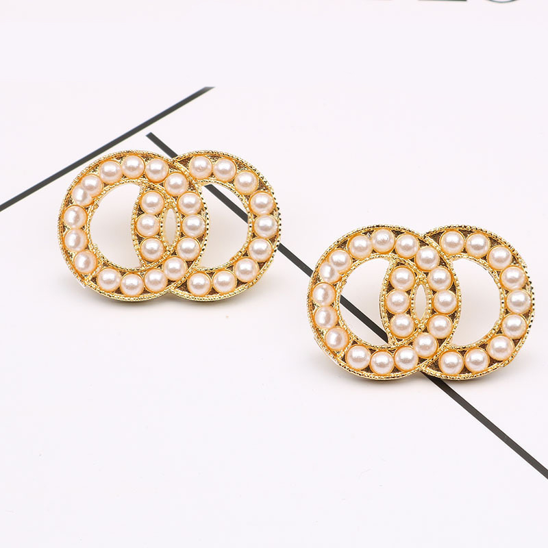 Simple 18K Gold Plated Luxury Designer Stud Classical Geometric Women Stainless Steel Earring Wedding Party Jewelry 3Colors Mixed Send Wholesale