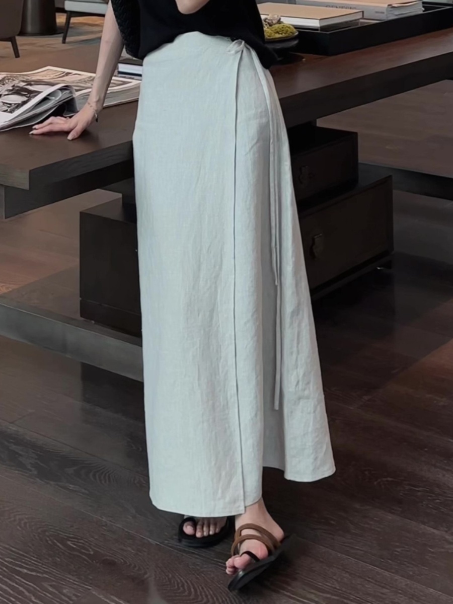 Women apricot A-Line Long Skirts Y2k Haruku Korean Vintage 90s Aesthetic High Waist Skirt 2000s Trashy Clothes Summer