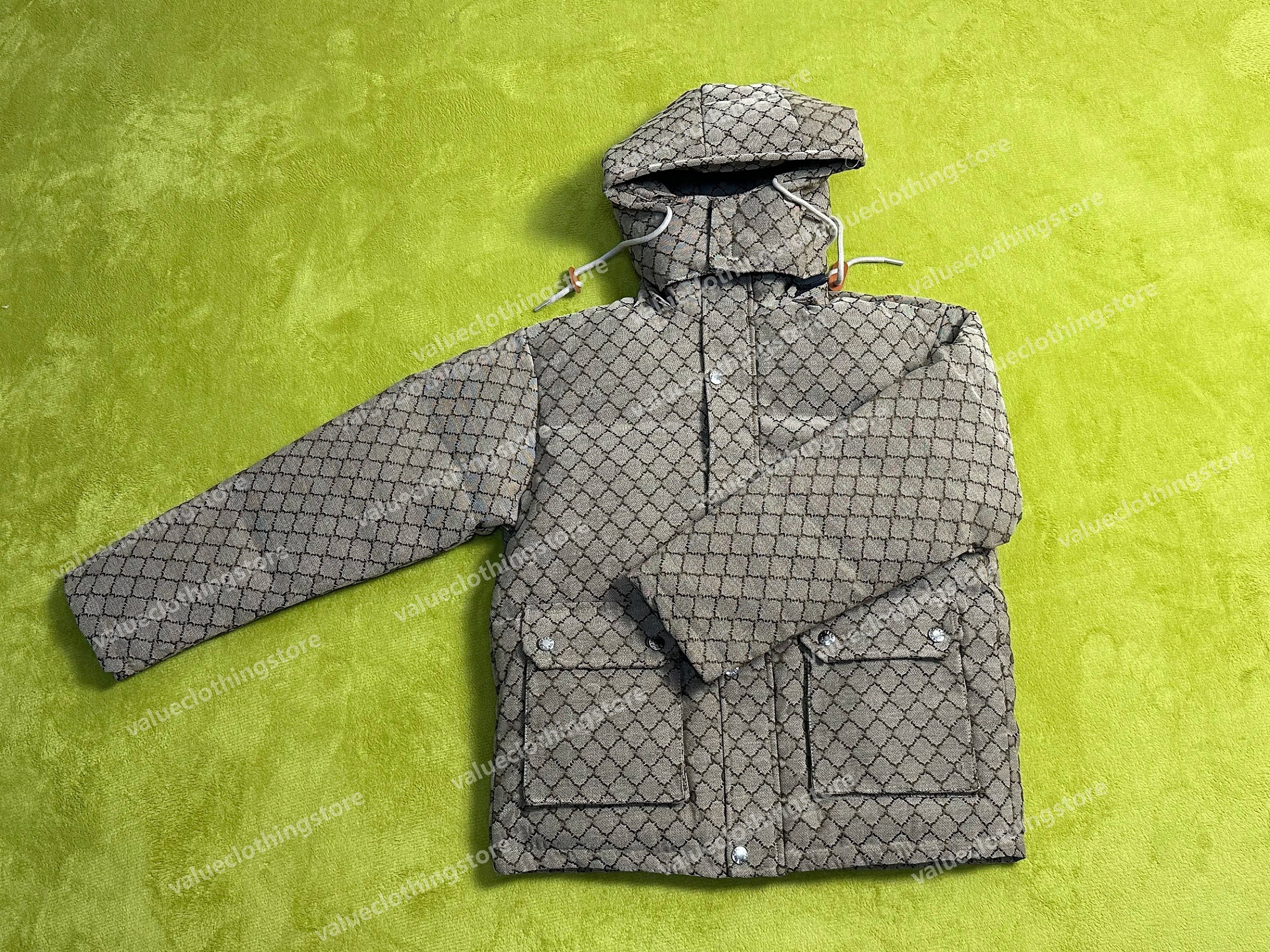 Mens designer down Jackets puffer Women black Winter jackets canvas bomber jacket with hat Premium casual outdoor warm thickened Khaki Brown Luxury