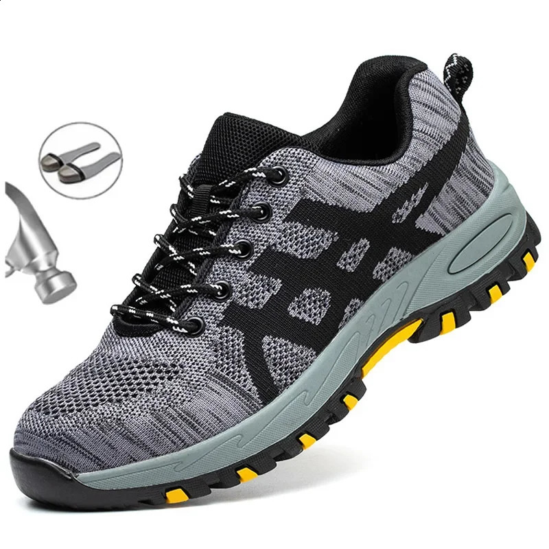 Construction en acier Toe Boots de sécurité Boots Men Chaussures